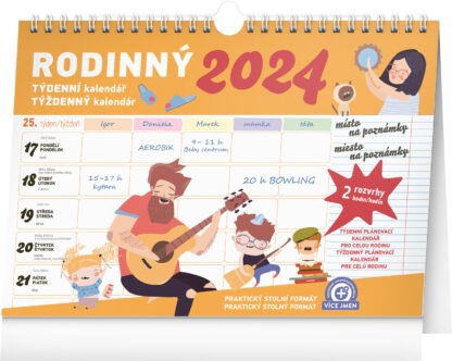 Týdenní rodinný plánovací kalendář s háčkem 2024