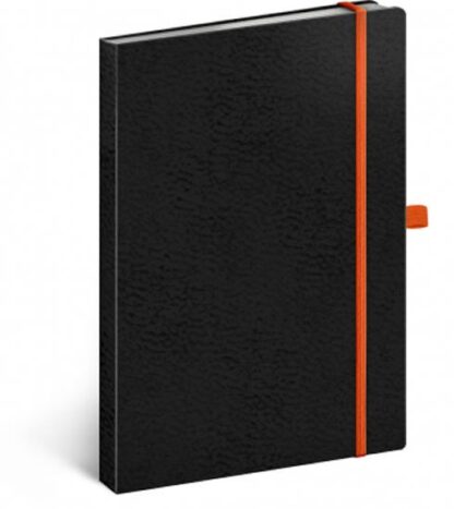 Notes - Vivella Classic černý/oranžový, tečkovaný, 15 x 21 cm
