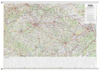 Česko - automapa nástěnná 1:360 000 s plastovými lištami (1360x970mm)