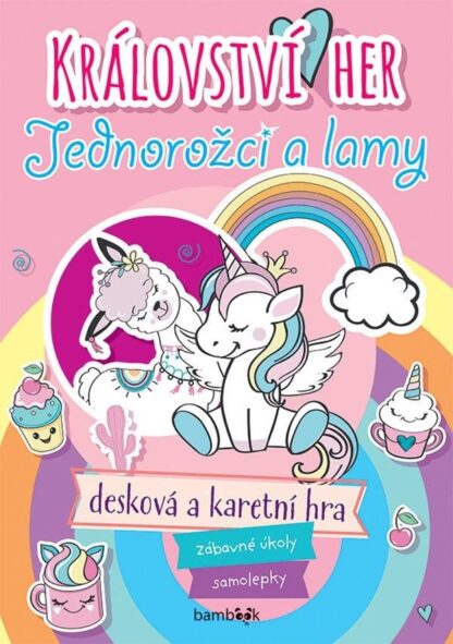 Království her jednorožci a lamy - Zábavné úkoly, samolepky, desková a karetní hra