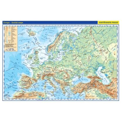 Evropa fyzická / politická mapa 1:17 mil