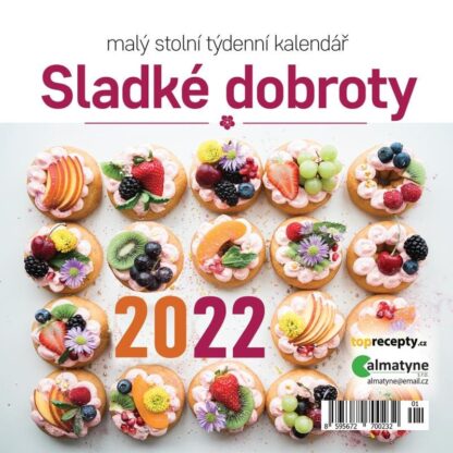Kalendář 2022 - Sladké dobroty, malý stolní týdenní, 143 x 140 mm
