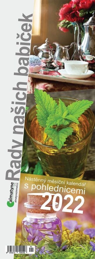 Kalendář 2022 - Rady našich babiček, nástěnný měsíční s pohlednicemi 10,5 × 29 cm