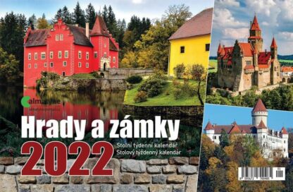 Kalendář 2022 - Hrady a zámky, stolní týdenní, 214 x 140 mm