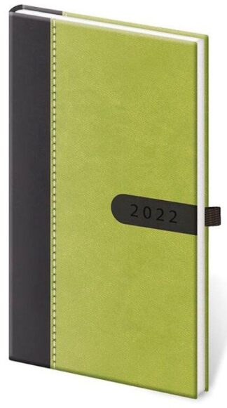 Diář 2022 Bora - zeleno/černý, týdenní kapesní