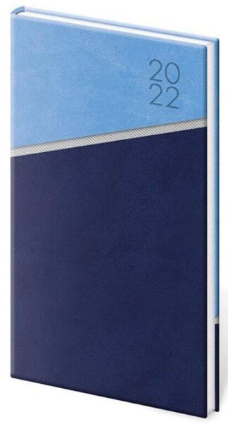 Diář 2022 Line - modrý, týdenní kapesní