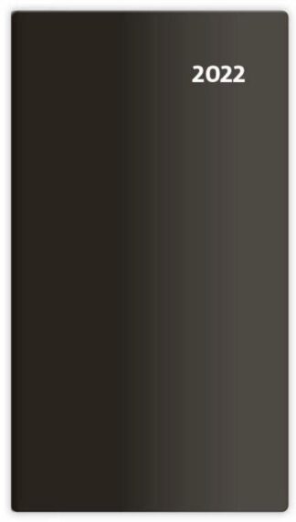 Diář 2022 Torino - černý, čtrnáctidenní kapesní PVC