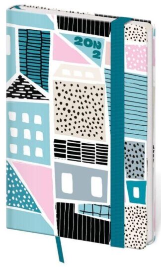 Diář 2022 Vario - Shapes s gumičkou, týdenní kapesní