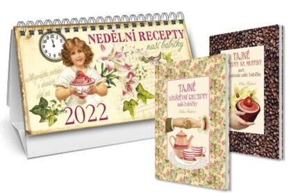 Kalendář 2022 Nedělní recepty naší babičky + Tajné recepty na muffiny + Tajné návštěvní recepty