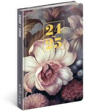 Diář 18měsíční 2024/2025 Petito - Květiny, 11 × 17 cm