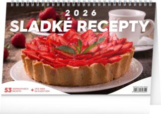 Kalendář 2026 stolní: Sladké recepty, 23,1 x 14,5 cm