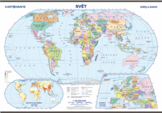 Svět – státy a území – školní nástěnná mapa