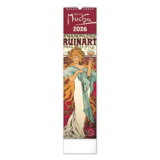 Kalendář 2026 nástěnný: Alfons Mucha, 12 x 48 cm