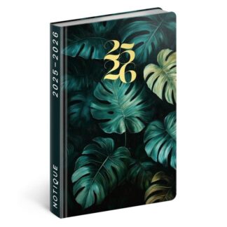 Diář 18měsíční 2025/2026 Petito - Monstera, 11 x 17 cm