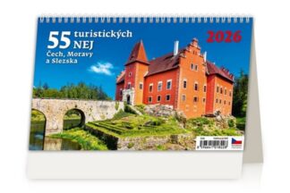 Kalendář stolní 2026 - 55 turistických nej Čech, Moravy a Slezska