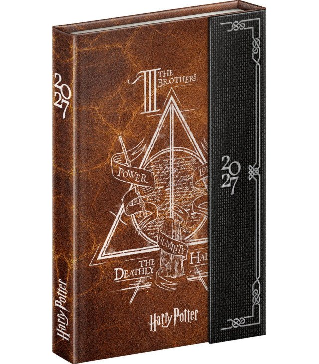 Diář 2027: Harry Potter - Relikvie smrti - týdenní, magnetický, 11 x 16 cm