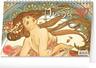 Kalendář 2027 stolní: Alfons Mucha, 23,1 x 14,5 cm