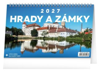 Kalendář 2027 stolní: Hrady a zámky, 23,1 x 14,5 cm