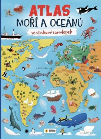 Atlas moří a oceánů se stovkami samolepek